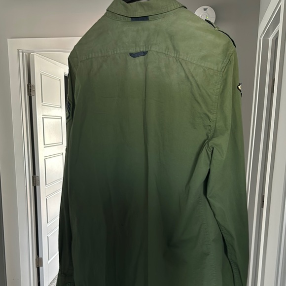 Men’s Camo Buffalo David Bitton Green Military Shirt - Picture 3 of 6